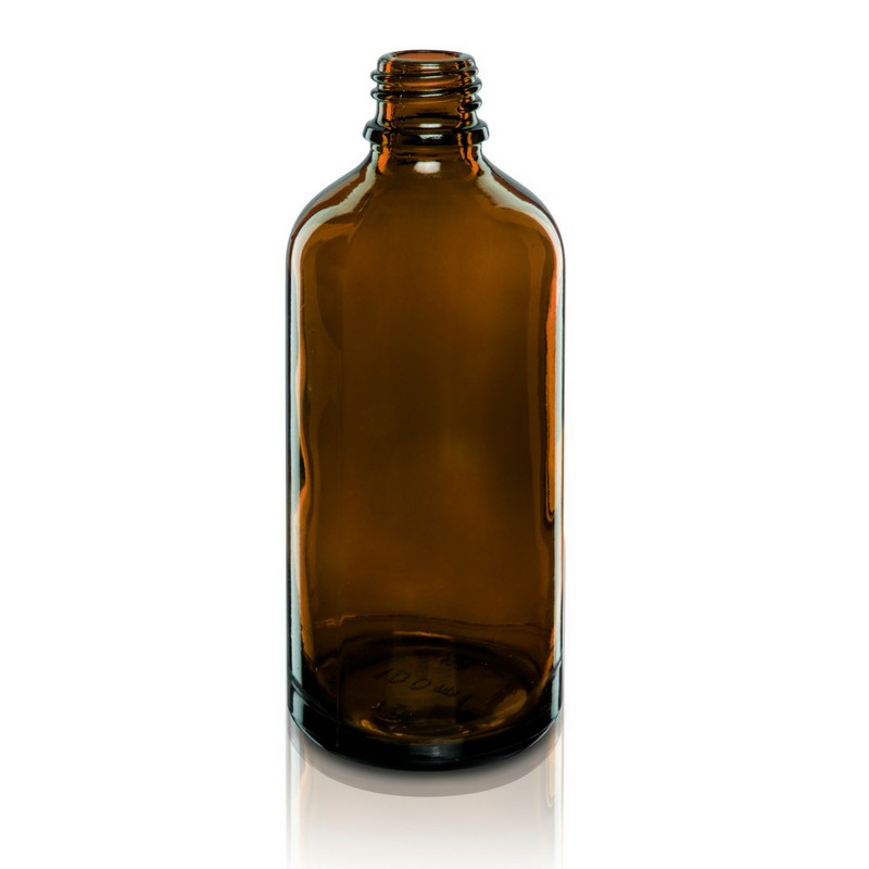 Bottle 100 ml glass amber DIN 18 (without cap)